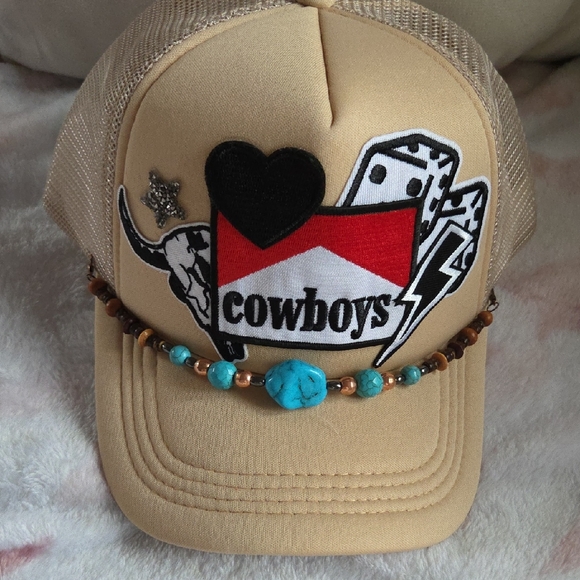 The Unbranded Brand Accessories - Cowboys Beige and Turquoise Cap